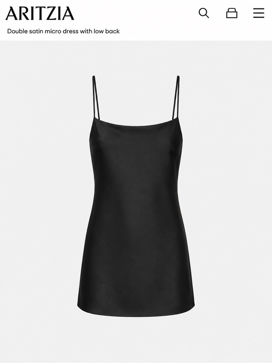 Aritzia Dresses & Skirts - Aritzia Black Satin Micro Slip Dress with Spaghetti Straps